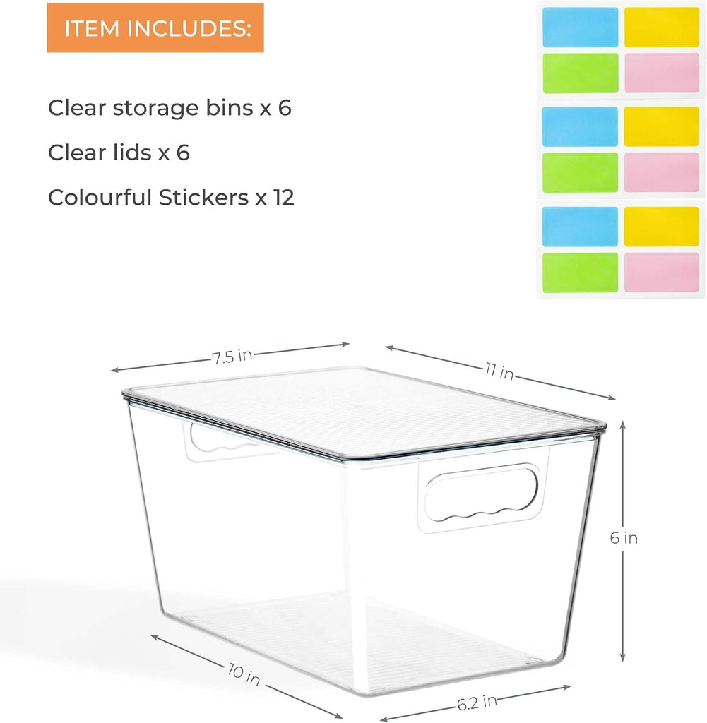 Clear Stackable Storage Bins, Plastic Toy Organizers and Storage with Lids, Toy Bins for Kids Organizer, Storage