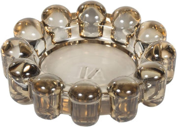 Home Collection Original Smoky Glass Small Bubble Candle Dish | Votive and Candle Plate, Diffuser Base, Wax Catcher
