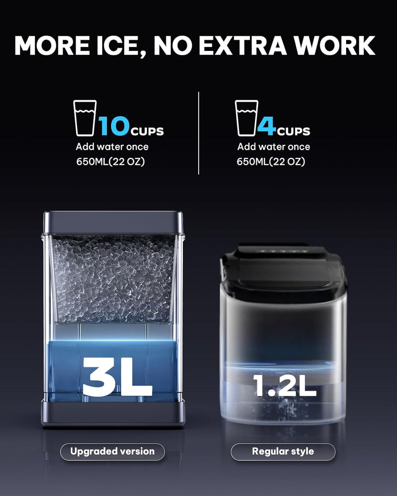 Nugget Ice Maker Countertop with APP & Voice Control, Self Cleaning Ice Machine with 3L Large Water Tank, 40 lbs/24H