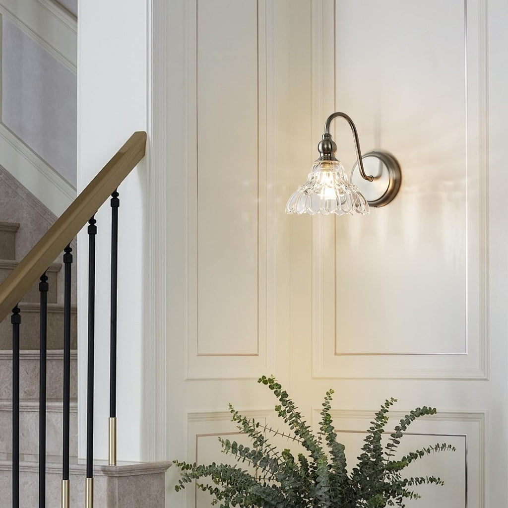 Brushed Nickel Wall Sconces Bathroom Wall Light Fixtures Modern Vanity Lights Bedroom