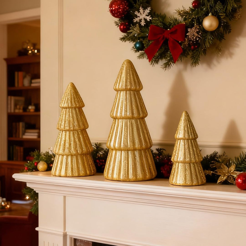Gold Tabletop Christmas Trees