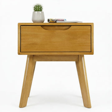 Scandinavian Nightstand - Pine Bedside Table - with Drawer
