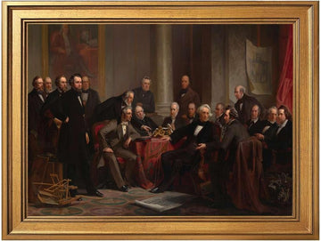 Framed Vintage Wall Art Historical Engineering Meeting Poster Canvas Print Oil Paintings Reproduction World Classics