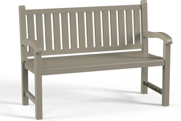 Outdoor Bench, 2-Person Resin Bench, Grey | Waterproof & Weatherproof, Ergonomic Design, For Porch, Deck, Patio