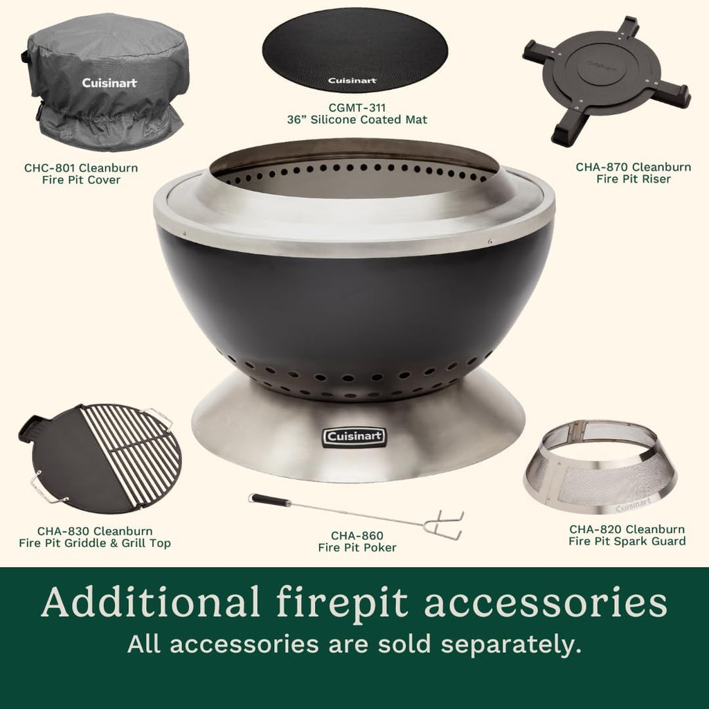 24” Cleanburn Smokeless Fire Pit with Removable Base for Ash, Portable Wood Burning Outdoor Fireplace, Stainless Steel Smoke Free Outdoor Heater - Image 6