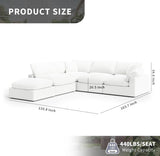 Cloud Modular Sectional Sofa, Oversized Convertible Modular Cloud Couch, Down Feather Filled Sectional Sofa Comfy Upholstered Deep Seat Couches for Living Room, Sofa Covers Washable & Replaceable A124-B0DJ7BC652