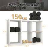 2026 Wooden Thick Frame 6 Cube Storage Organizer Shelf with Anti-Tipping Kits + Reversible Open Back Bookcase