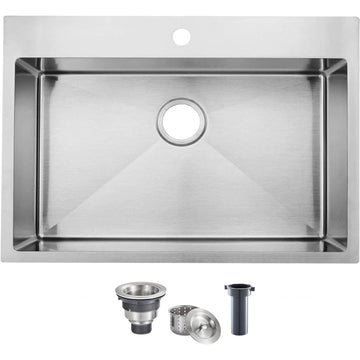 28x18 Inch Drop in, Top Mount, Brushed Nickel