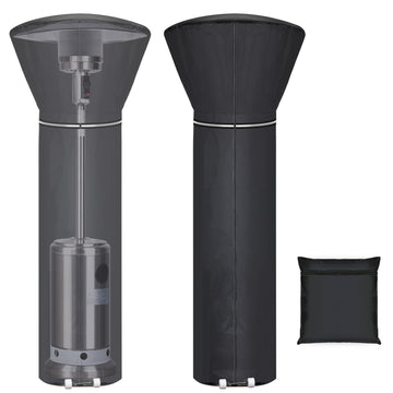 Upgraded Patio Heater Covers Waterproof, Outdoor Heater Cover with Reflective Ribbon, Zipper and Storage Bag