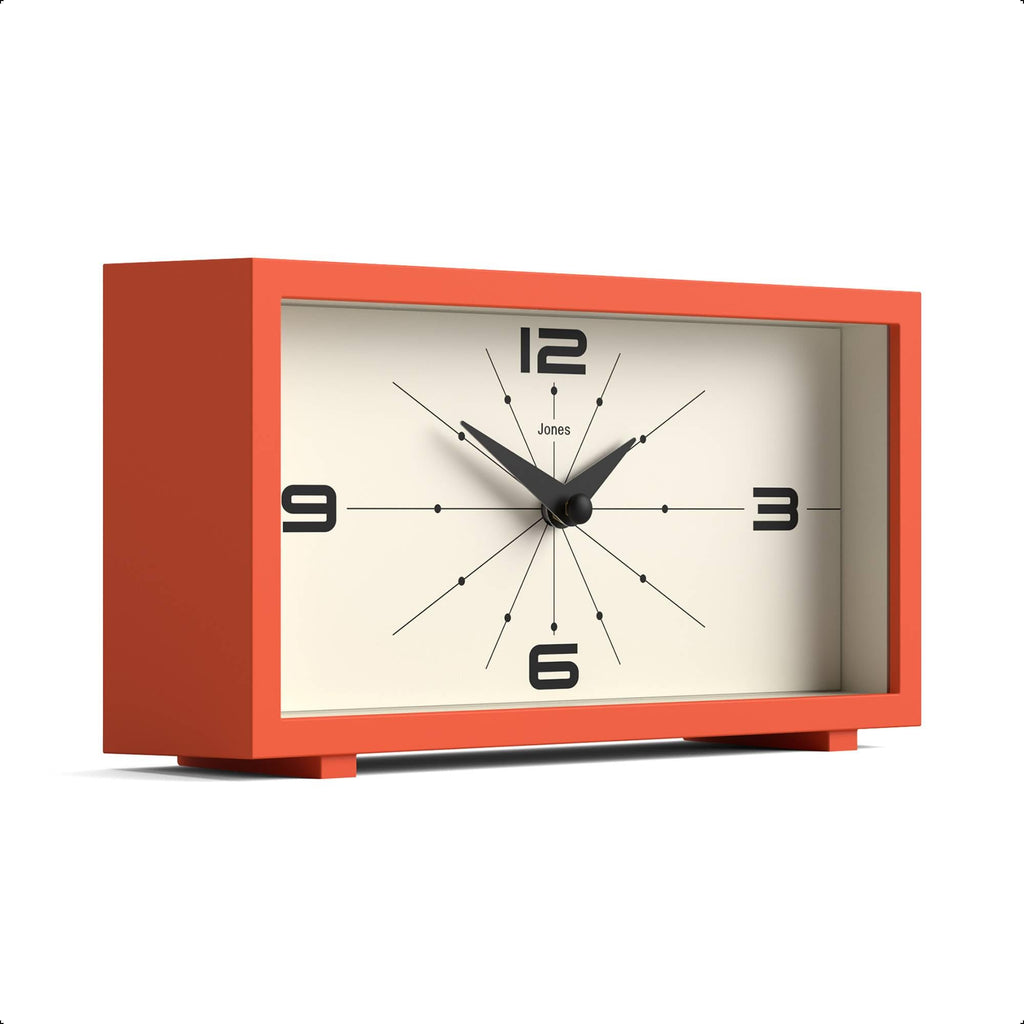 Odeon Desk Clock | Modern Rectangular Design | Orange