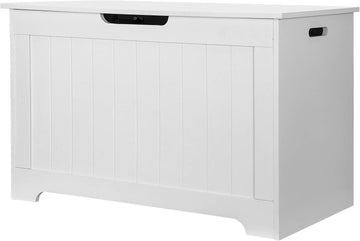 30 inches Kids Wooden Toy Chest Storage Space with 2 Safety Hinge Modern Decorative Toys Bench Box Bedroom Living