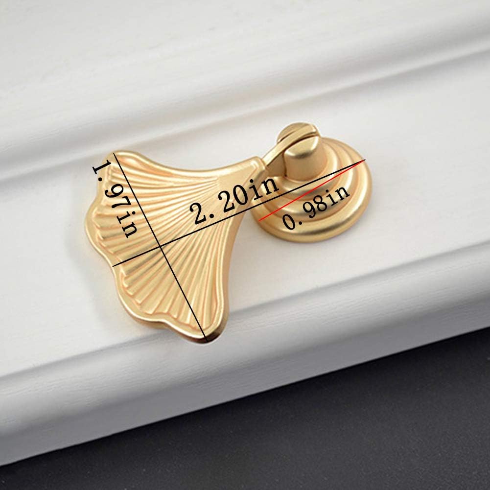 Furniture Knob Handles Golden Drop Pendant Pull Handle Fashion Ginkgo Leaf Shape Dresser Knobs Door Drawer 2 pcs
