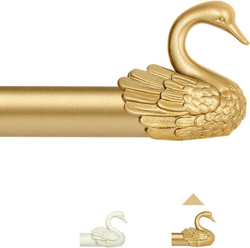Gold Curtain Rods for Windows,1 Inch Adjustable Curtain Rod,Heavy Duty Window Rods,Decorative