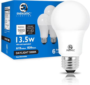 LED Bulbs 100 Watt Equivalent, Super Brightness 1600LM, Daylight 5000K, Non-Dimmable A19 LED Bulb, E26 Standard Base