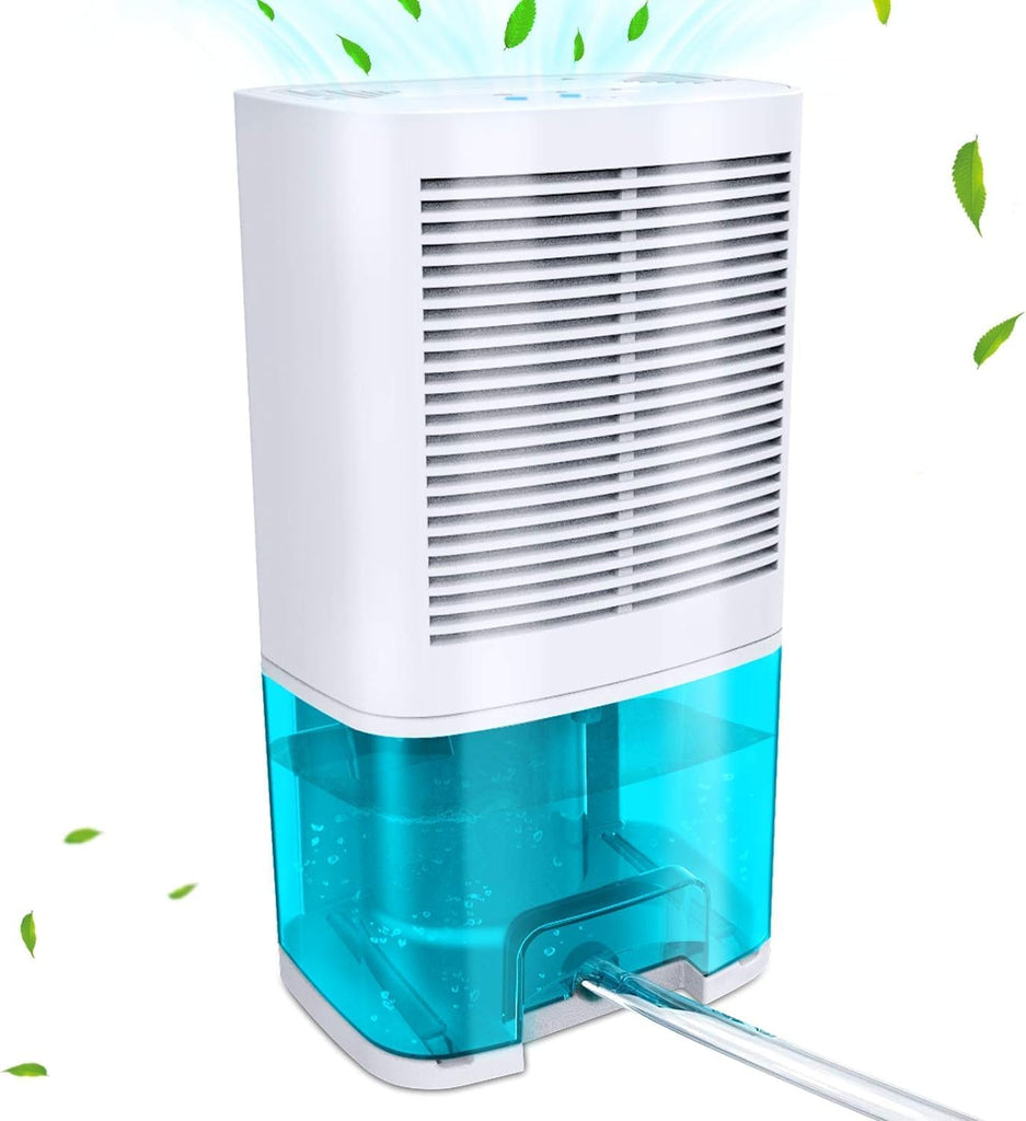 Dehumidifier 68oz(2000ml) Small Dehumidifier with Drain Hose for Up to 650 sq.ft Ultra Quiet Mini Portable Air for