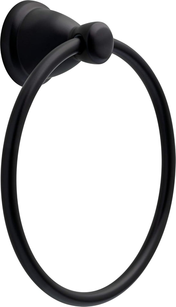 5-Piece Matte Black Bathroom Set (2) Towel Racks, Ring, Toilet Paper Holder, Hook | Kinla Bath Accessories