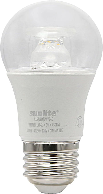 LED A15 Appliance Clear Light Bulb, 6 Watts (40W Equivalent), 450 Lumens, Medium Base (E26), 90 CRI, Dimmable, ETL