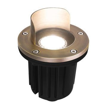 LED Brass Well Lights, 12V IP67 Waterproof Outdoor In Ground Light with MR16 Bulb and Swival Base, Low Voltage