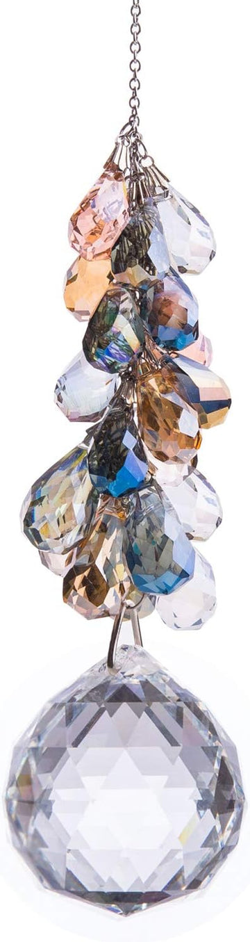 40mm Crystals Ball Prisms Suncatcher Hanging Ornament Chakra Crystals Rainbow Maker with Colors Crystal Pendants for