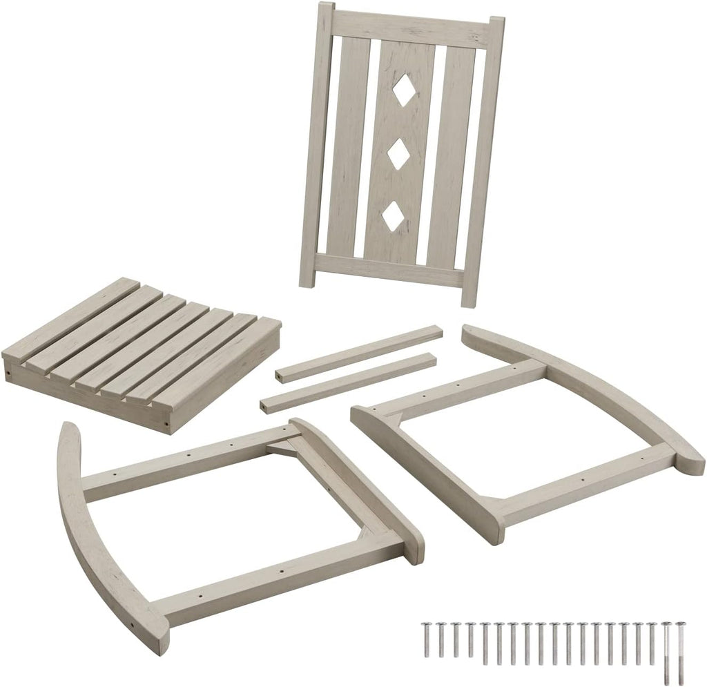 Oversized Outdoor Rocking Chair, Porch Rocker with High Back - Grey | All Weather Resistant rocking chair for Lawn