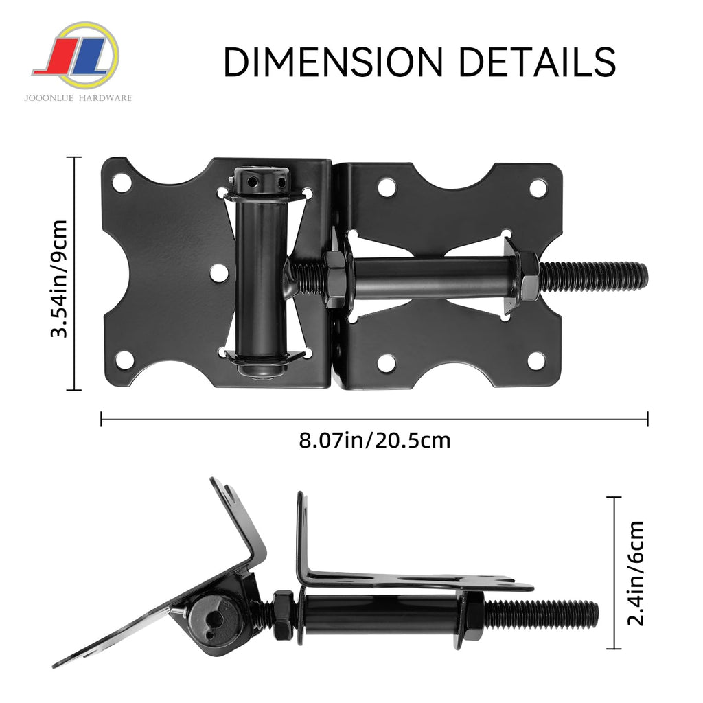 Self Closing Gate Hinges, Adjustable Fence Hinges, 2 Pack