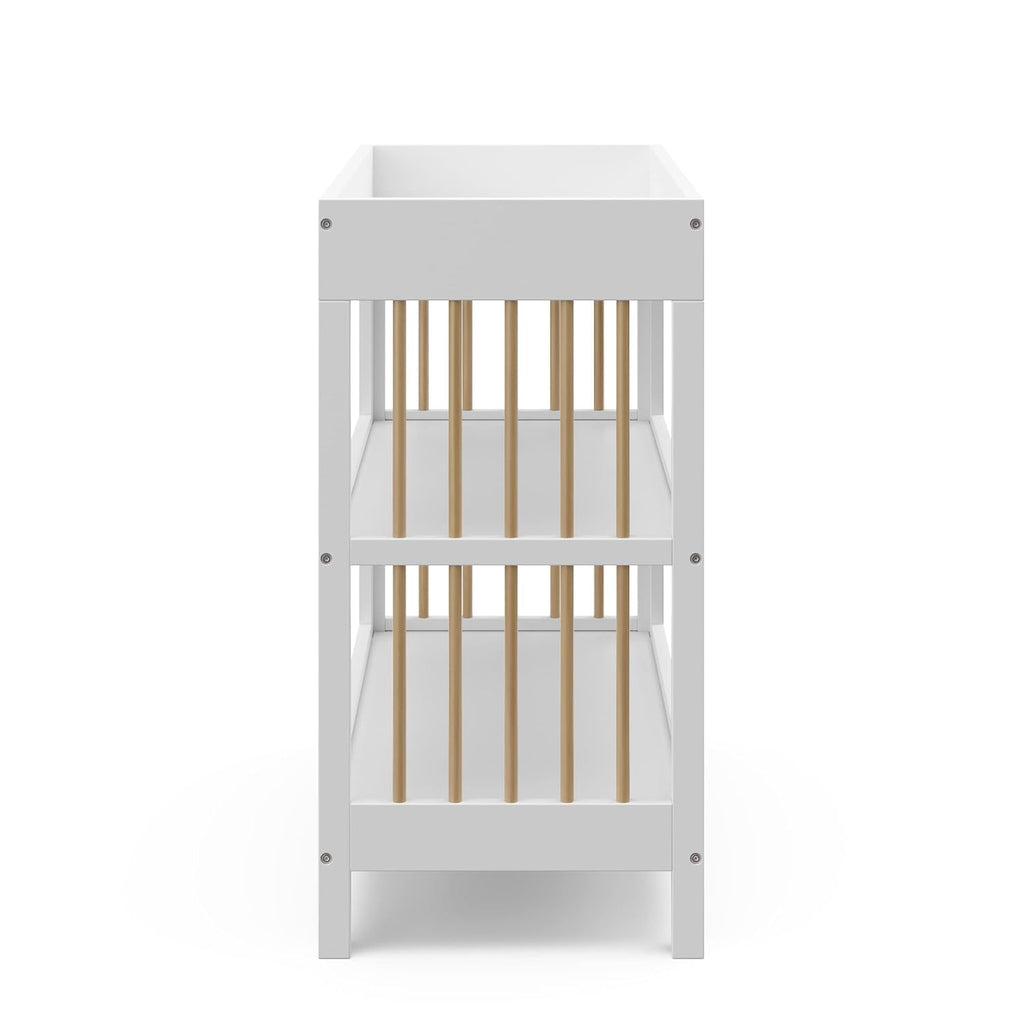 Changing Table with Changing Pad, White and Driftwood | GREENGUARD Gold Certified, Includes Bonus