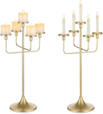 Candelabratick Holders for Taper Pillars - 27 inch Metal Candle Holder