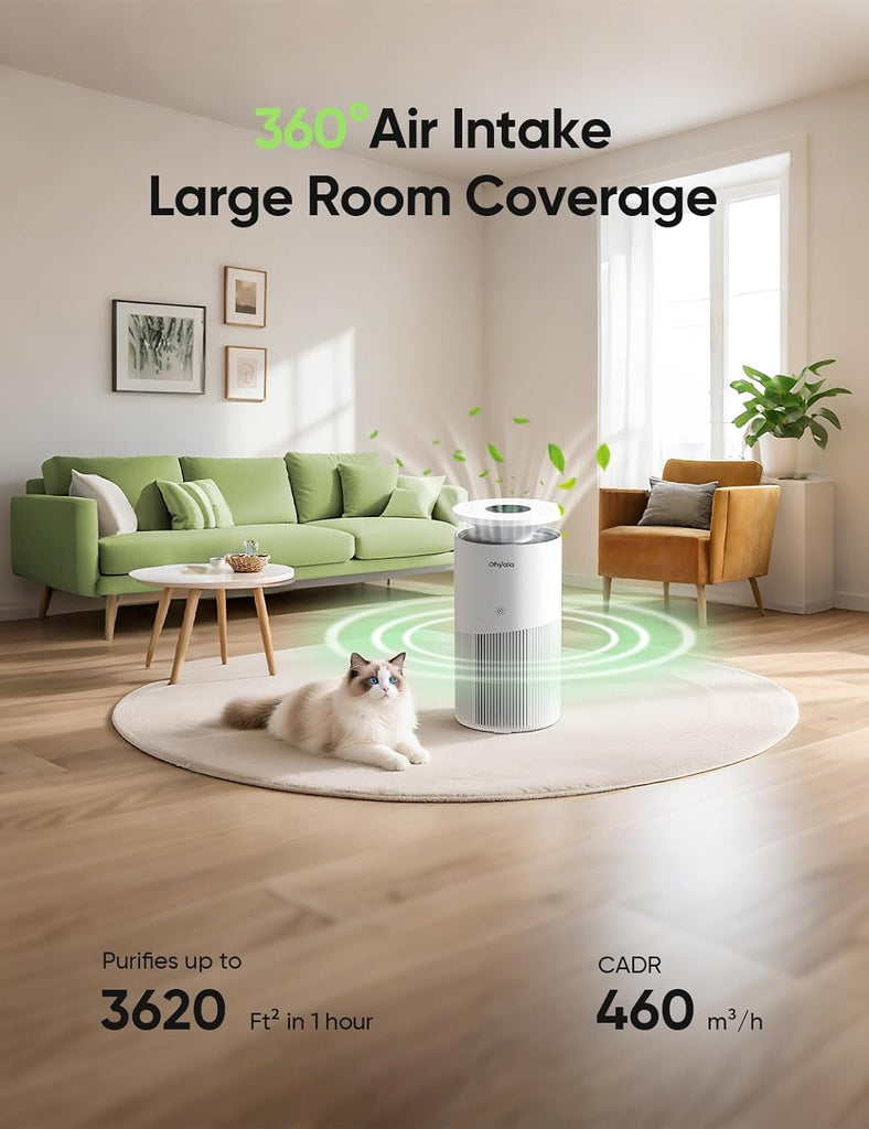 Air Purifier for Home Large Room up to 3620Ft², H13 True HEPA Air Purifiers for Home Pet Hair Dander