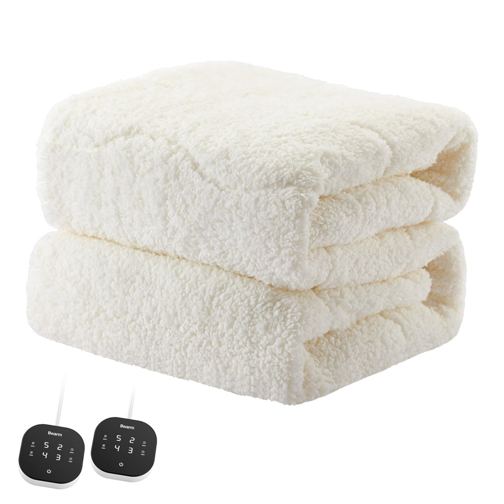 Multi-Zone Sherpa Fleece Heated Mattress Pad, Dual Control
