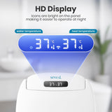Round Electric Heated Bidet Toilet Seat with Instant Warm Water, Air Dryer, Feminine and Rear Wash, Wireless Remote, Self-Cleaning Nozzle, Slow-Close Lid, Temperature Display, Energy Saving Mode