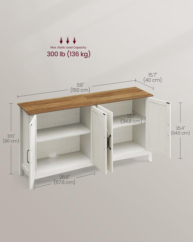 LIRY Collection - Storage Cabinet, Buffet Cabinet, Sideboard, Credenza, with Adjustable Shelves, for Living Room