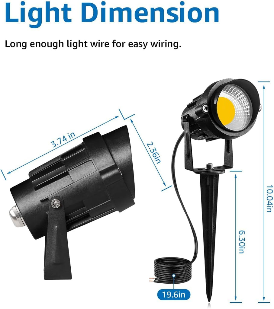 24 Pack Low Voltage Landscape Lights LED 12W Landscape Lighting with connectors AC/DC 12V-24V Outdoor Spotlight IP65