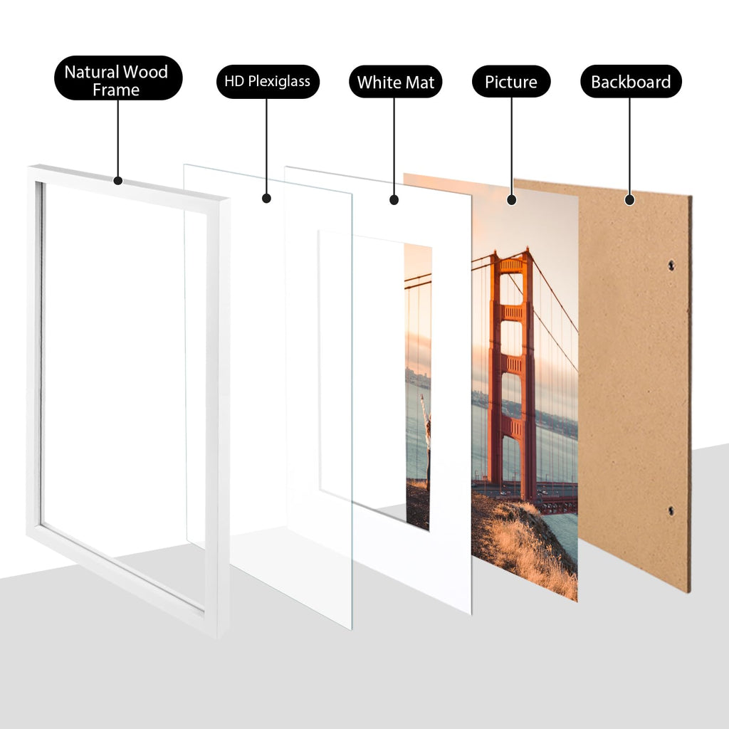 A1 Picture Frame Solid Wood White Poster Frames 1 Pack