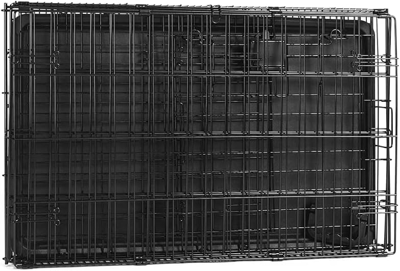 Portable, Foldable Metal Wire Dog Crate with Removable Tray, Single Door, Divider Panel, Quick Setup, 30 x 19 x 21 in, Black