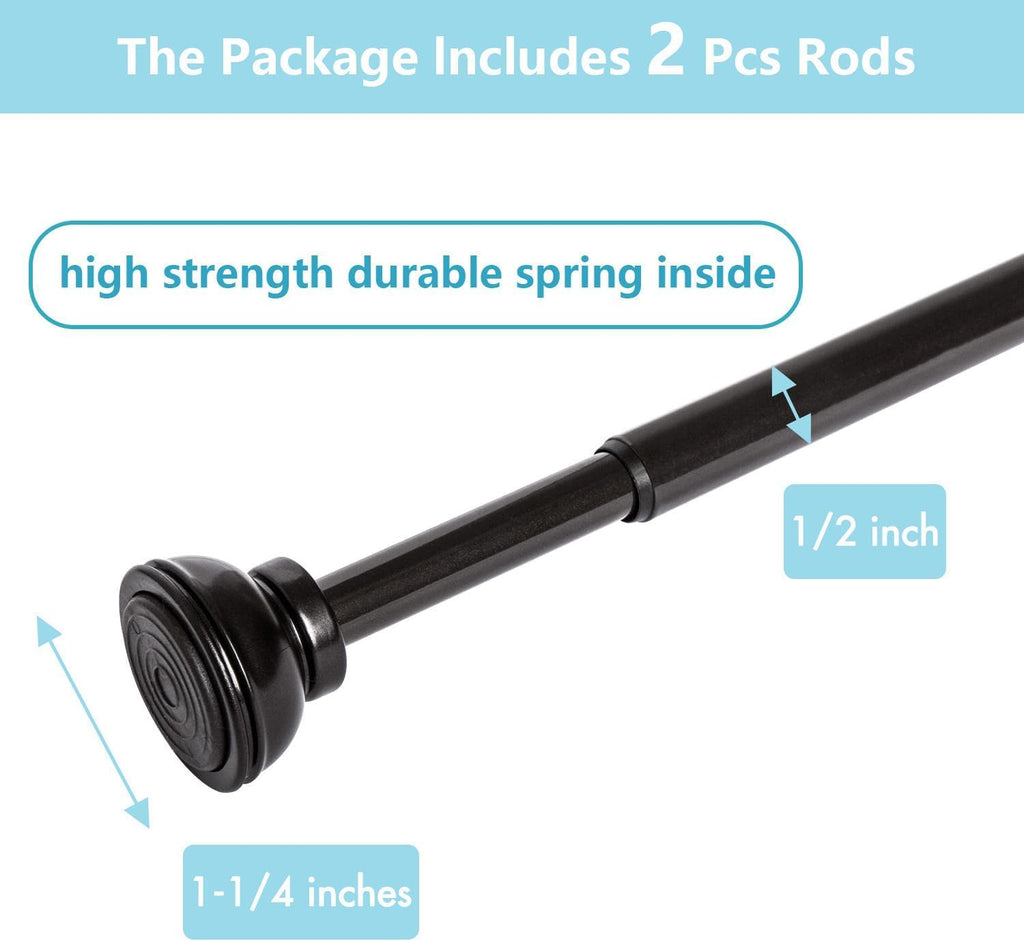 2 Pack Spring Tension Rod Adjustable 26-36 Inches, Bronze