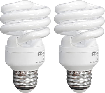 Compact Fluorescent Light Bulbs T2 Spiral, E26 Base, 23W (100W Equivalent), 5000k Daylight, 1520 Lumens, CFL, 120V