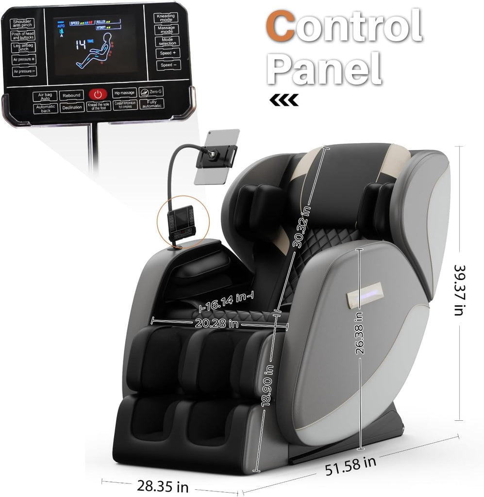 Massage Chair Full Body, Zero Gravity Massage Recliner Chair with Foot Shiatsu & Back Heating, 6 Fix Point Rollers