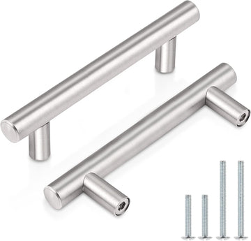 (30 Pack 3 Inch Hole Centers Kitchen Cabinet Handles Euro T Bar Cabinet Pulls Stainless Steel Kitchen Drawer Handles