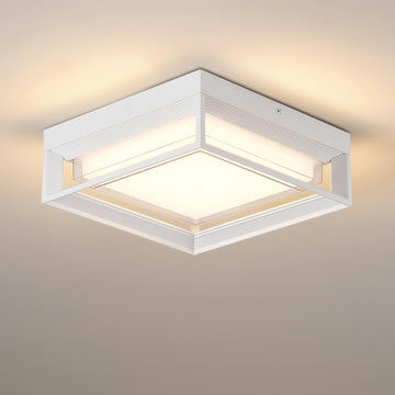 Modern White LED Flush Mount Ceiling Light Outdoor