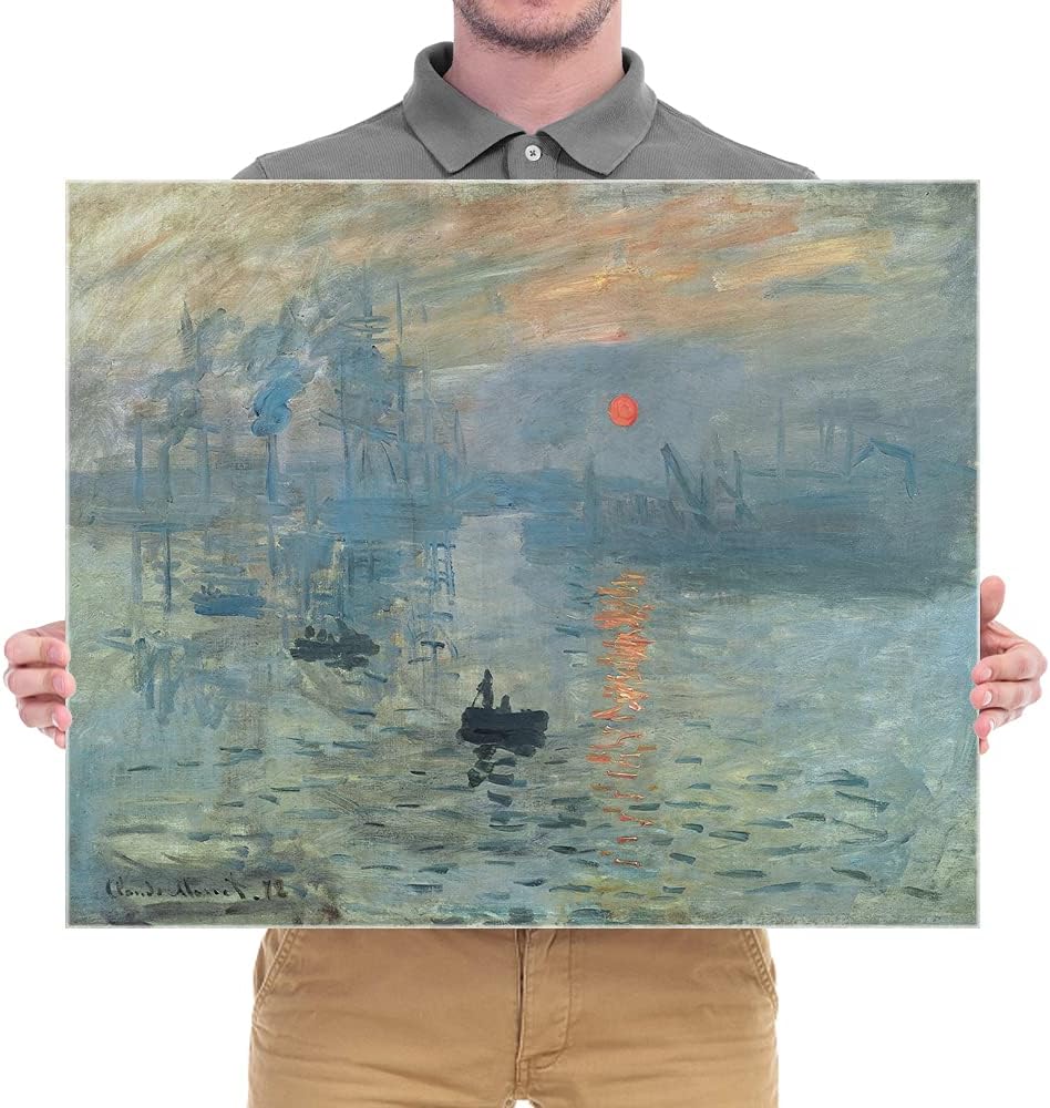 Impression Sunrise Canvas Prints Wall Art of Claude Monet Classic Oil Paintings Reproduction Seascape Ocean Sea Beach