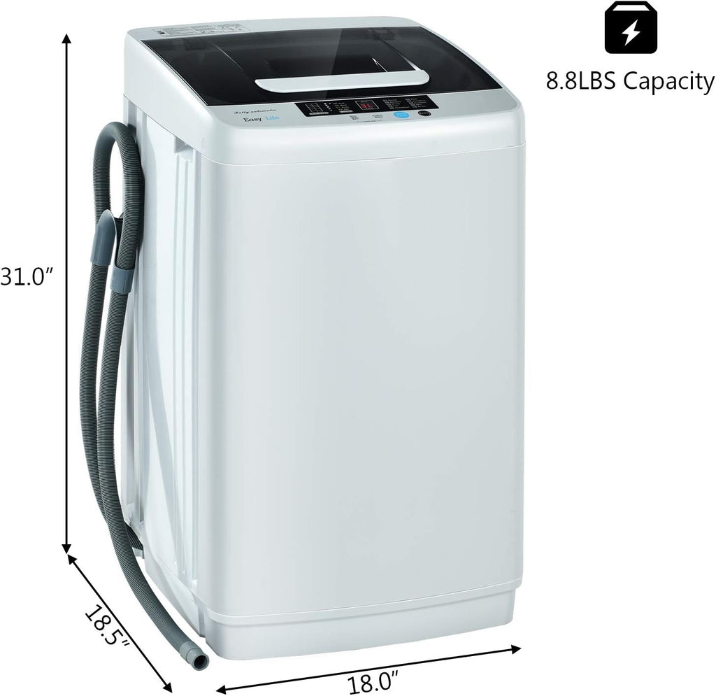 Portable Washing Machine, 2-in-1 Laundry Washer and Spin Combo with 10 Programs, 8.8lbs Capacity, Drain Pump and LED