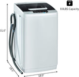 Portable Washing Machine, 2-in-1 Laundry Washer and Spin Combo with 10 Programs, 8.8lbs Capacity, Drain Pump and LED