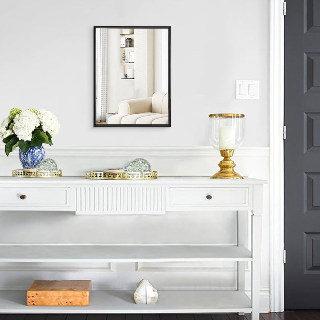 Mirrors for Wall Rectangular Metal Framed Mirror Modern Decorative Bedroom Living Room Bathroom Vertically or