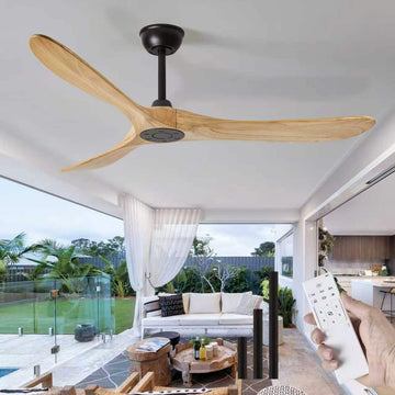 Inspired Maverick Style 60" wood ceiling fan, Matte Black