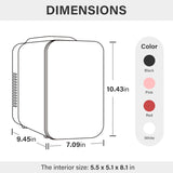 4L 6 Can Portable Mini Fridge, Cooler & Warmer Compact Refrigerators for Food, Drinks, SkinCare, Office Desk, Pink