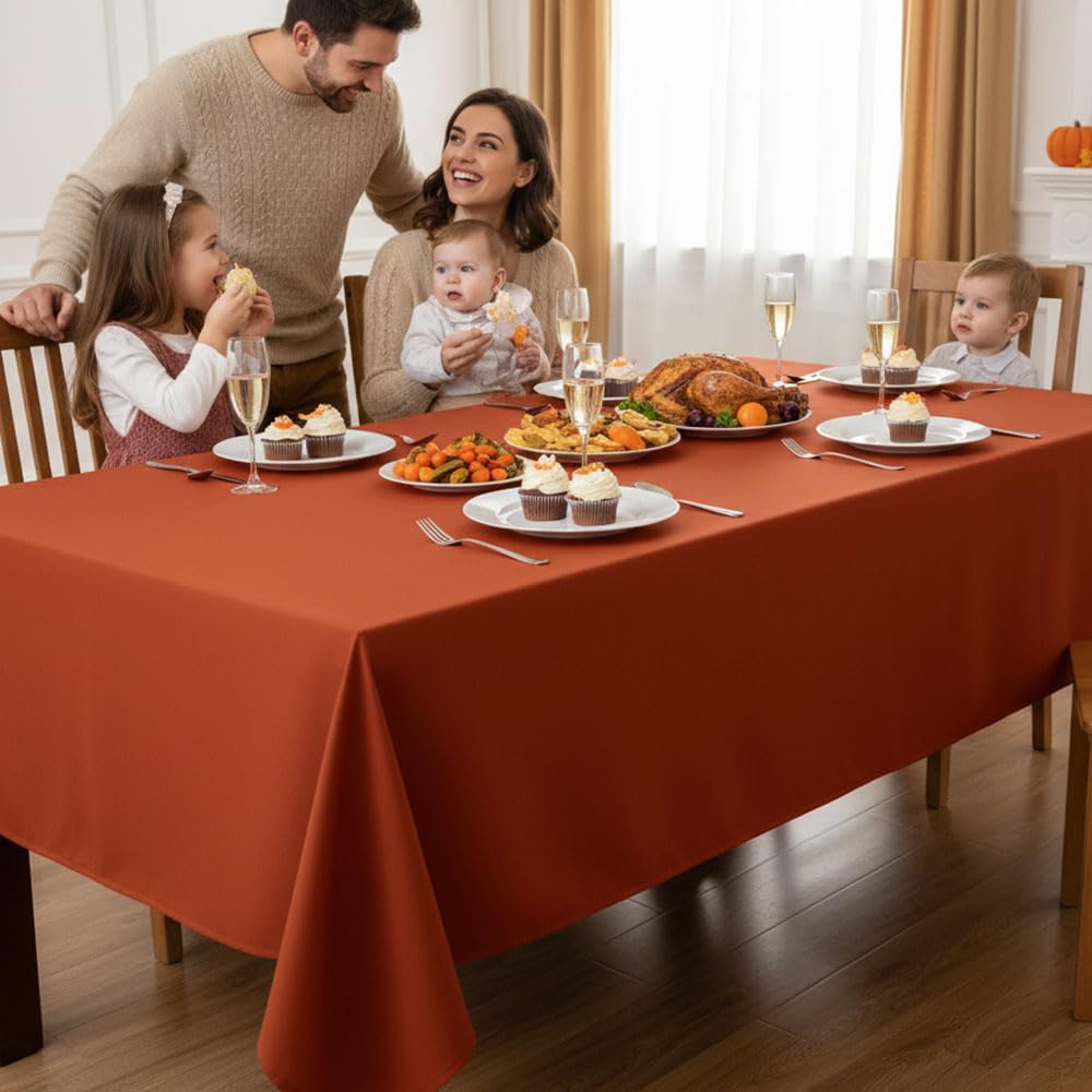 6 Pack Rust Tablecloths 70x120 Inch for 6-8 Ft Rectangle Tables