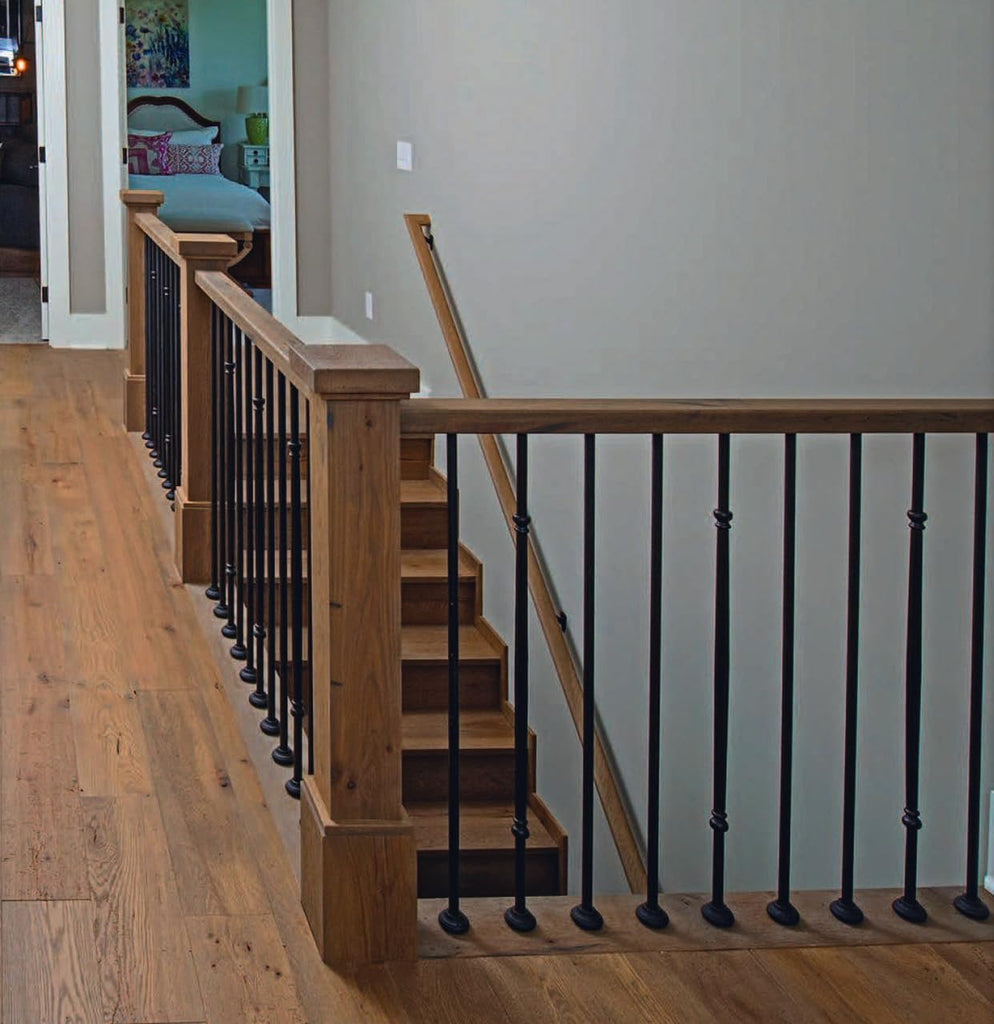 White Oak Box Newel, Rustic Style