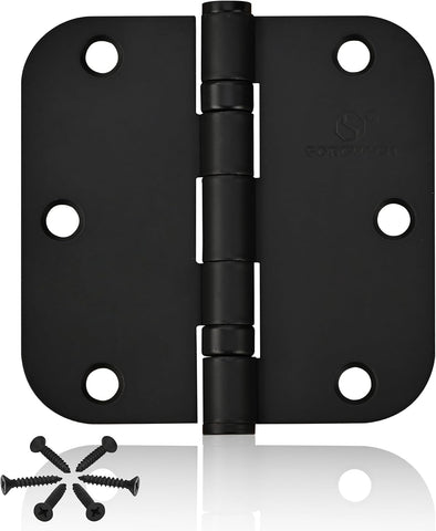 304 Stainless Steel 3 1/2 Inch Hinges 5/8 Radius Corners 3.5'' Ball Bearing Matte Black Door Hinges Exterior Door-3