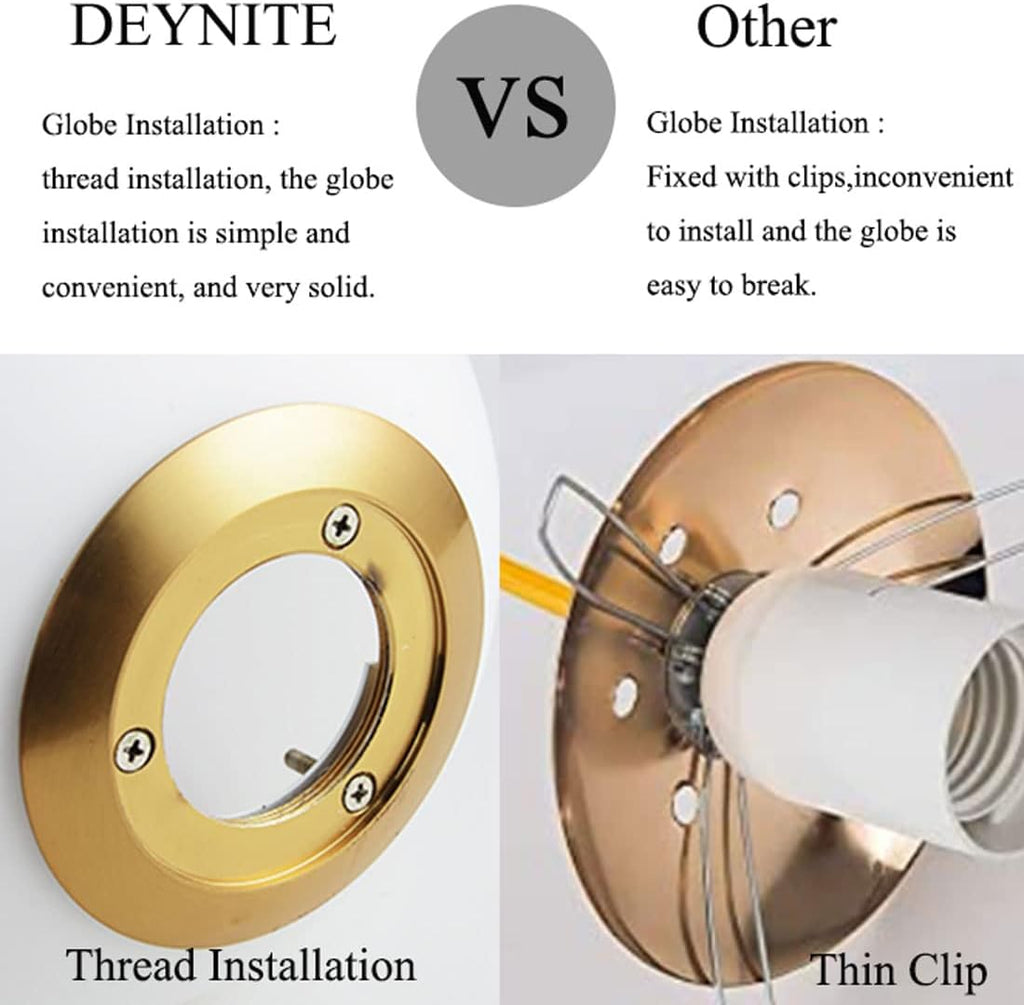 Modern Gold Wall Sconce Milk White Globe Wall Light Fixtures with Pull Chain Switch for Bedroom Bathroom Balcony