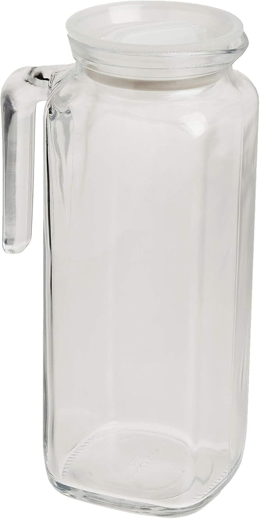Glass Frigoverre Jug With Airtight Lid 33.75oz : Clear Pitcher With Hermetic Sealing, Easy Pour Spout & Handle - For
